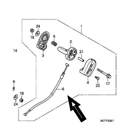 Câble d'accélérateur Honda HRX476 VYE