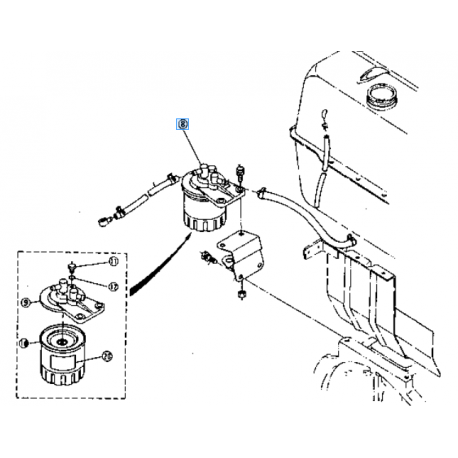 filtre à carburant complet origine KUBOTA 1522143010 L185 L245