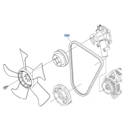 Courroie alternateur ventilateur KUBOTA 1G06297012