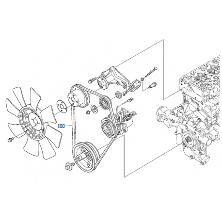 Courroie alternateur ventilateur KUBOTA 1G77097020