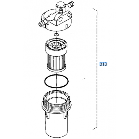 filtre à carburant complet origine KUBOTA 1522143010 L185 L245