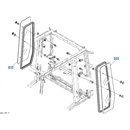 vitre latérale cabine KUBOTA 6C26272210 B2230 B2530