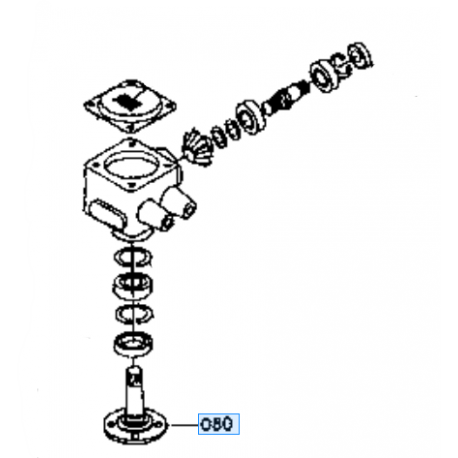 arbre sortie renvoid'angle KUBOTA 7670030073 GCD420 GCD550