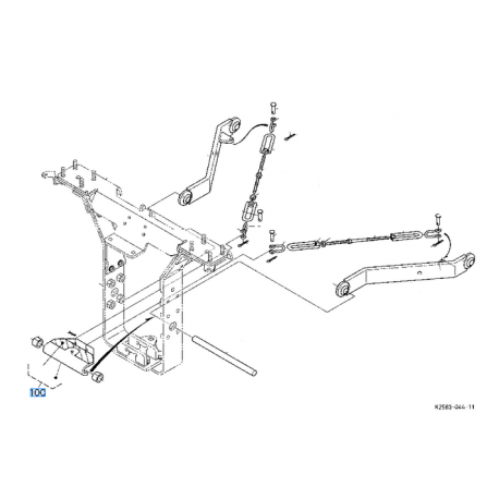 plaque fixation tirants du relevage 3 points K258393980 KUBOTA 