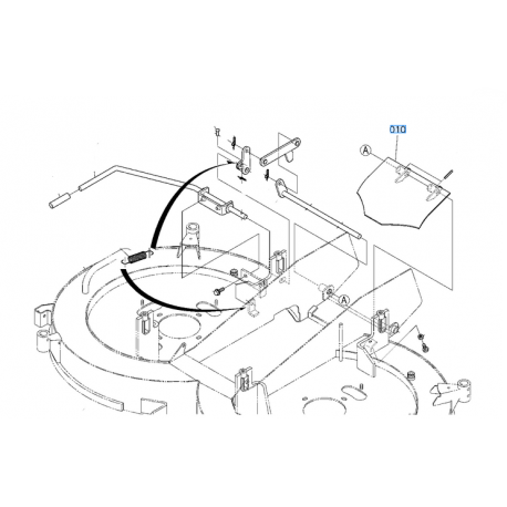 plaque pivotante conduit d'évacuation RCK48 RCK54 K545471122 KUBOTA G23 G26