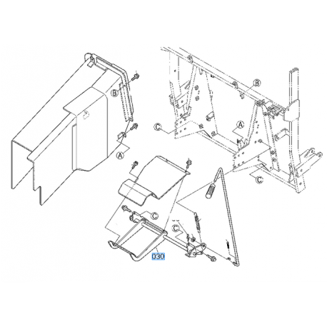 support de plaque inférieure du conduit d'évacuation GCK500 K607363880 KUBOTA G18 G21