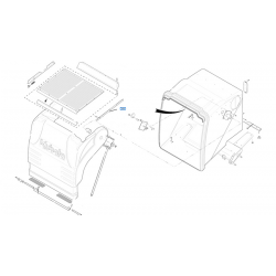 platine droite de grille de bac GCD900 W21TS07028 KUBOTA 