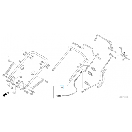 Câble de traction 54510VB5A03 HONDA HRH536 K1/K2/K3/K4 QXE